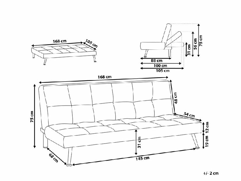 Háromszemélyes kanapé Horve (bézs)