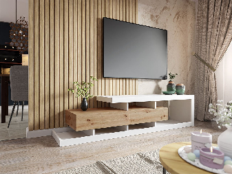 Modern TV asztal/szekrény Mirjan Sylvaro (fehér/wotan)