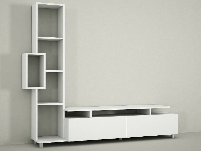 TV asztal/szekrény polccal Tullia (fehér)