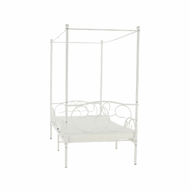 Egyszemélyes ágy 90 cm Anabella (fehér) (ágyráccsal)