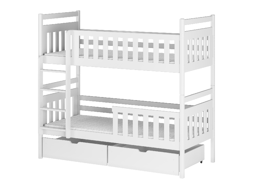 Gyerekágy 80 x 190 cm Mao (ágyráccsal és tárolóhellyel) (fehér)