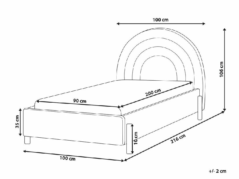Egyszemélyes ágy 90 cm Clinton Bonell (barna) (ágyráccsal és matraccal, és tárolóhellyel)