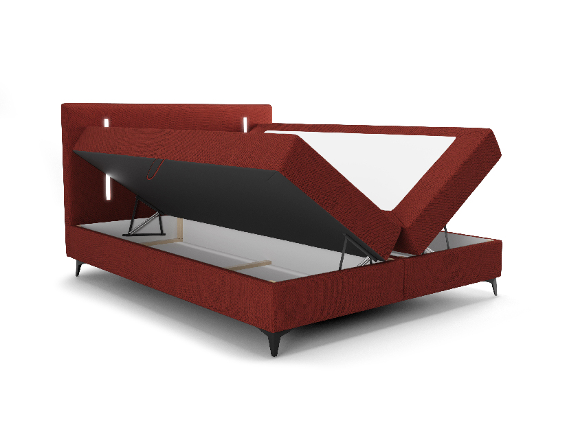 Egyszemélyes ágy 120 cm Ortega Comfort (sötétszürke) (ágyráccsal és matraccal, és tárolóhellyel) (LED világítással)