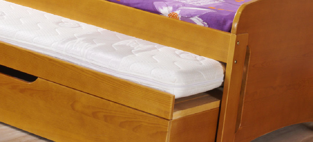 Széthúzható ágy 90 cm Valder (ágyrácsokkal és tárhellyel)