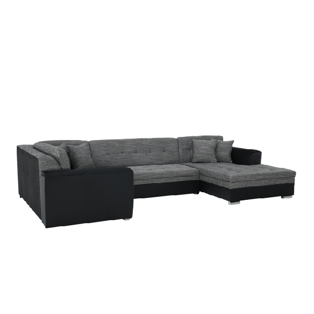 U alakú kanapé Degan (szürke + fekete) (J)