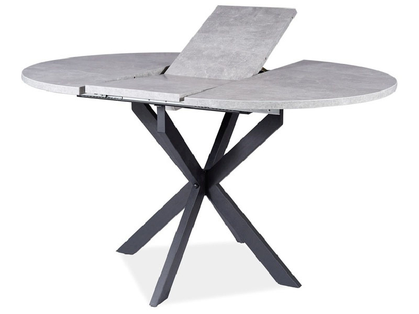 Széthúzható étkezőasztal 100-135 cm Garnett (beton + fekete) (4 6 fő részére)