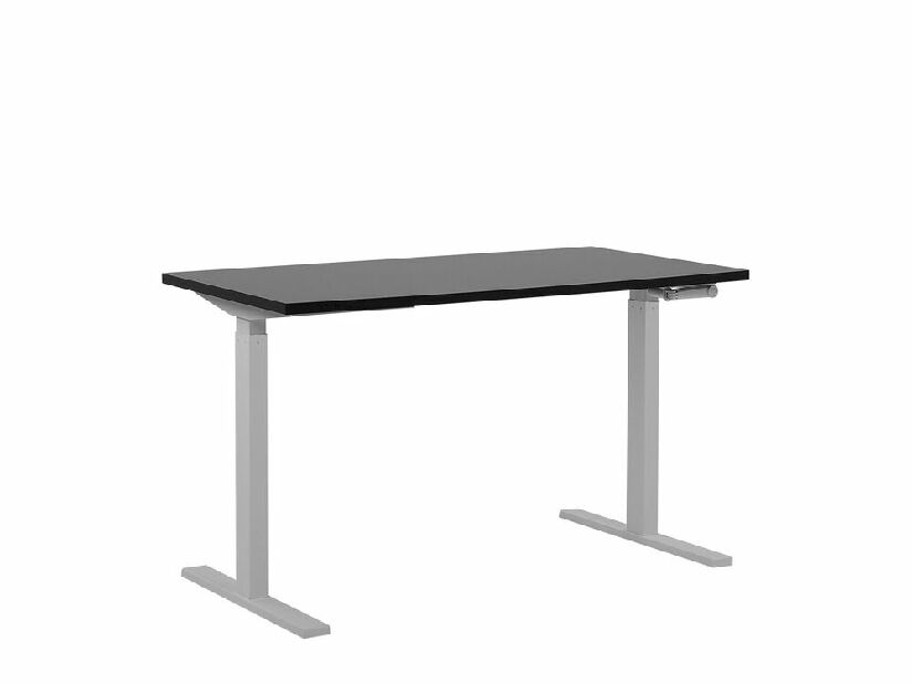 Íróasztal UPPER II (130 x 72 cm) (MDF) (fekete + fehér) (manuálisan beállítható)
