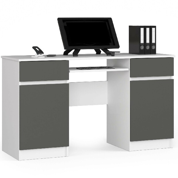 PC asztal Bahadur (fehér + szürke)