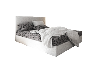 Franciaágy  Boxspring 140 cm Lilac Comfort (minta + fehér)  (matraccal és tárolóhellyel)