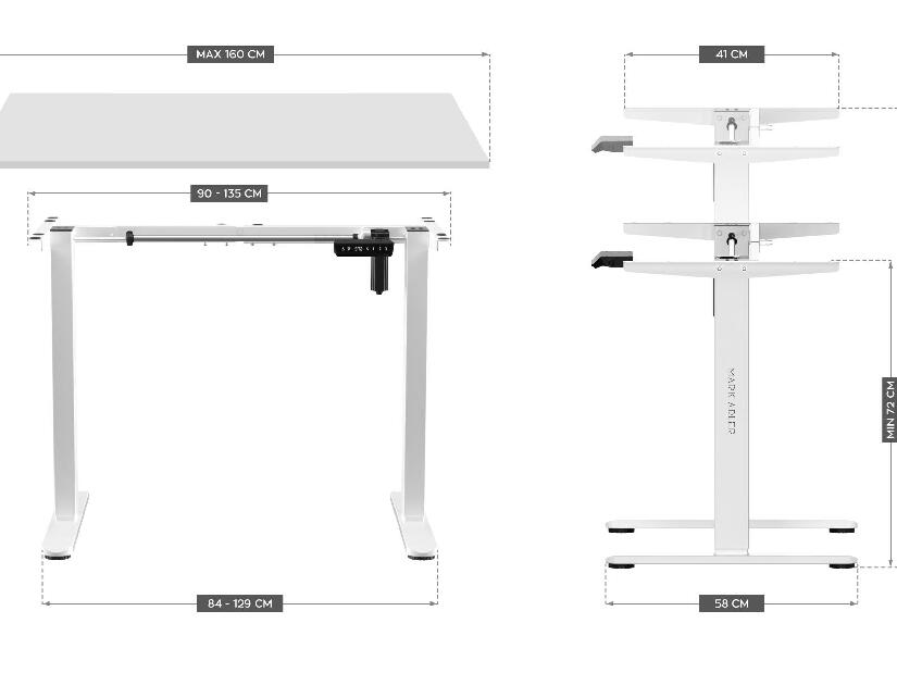 Elektromos asztalkeret Xenon 4.1 (fehér)