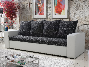 Háromszemélyes kanapé Monica (fekete + fehér)