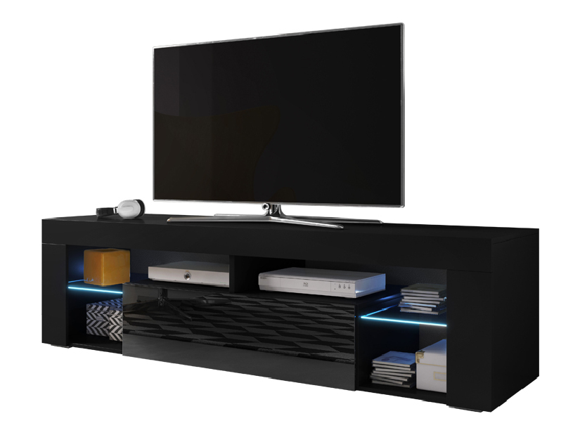 TV asztal/szekrény Everest (fényes fekete + matt fekete) *kiárusítás
