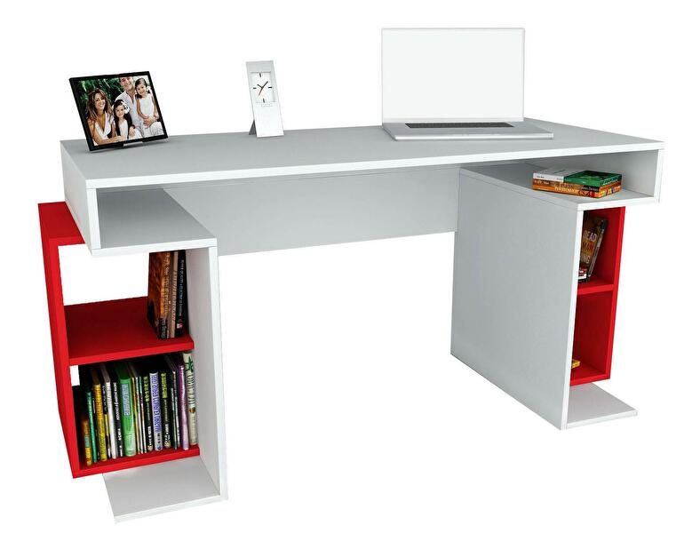 PC asztal Moulin (fehér + piros)