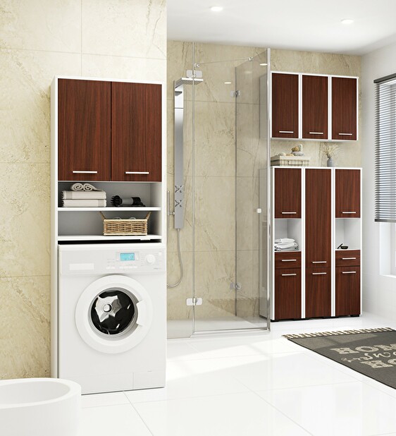 Függesztett fürdőszoba szekrény Farid Típus 5 (fehér + wenge)