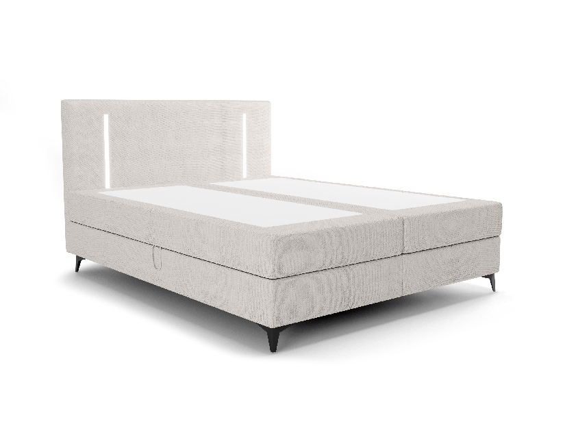 Egyszemélyes ágy 120 cm Ortega Bonell (világosszürke) (ágyráccsal, tárolóhellyel) (LED világítás)