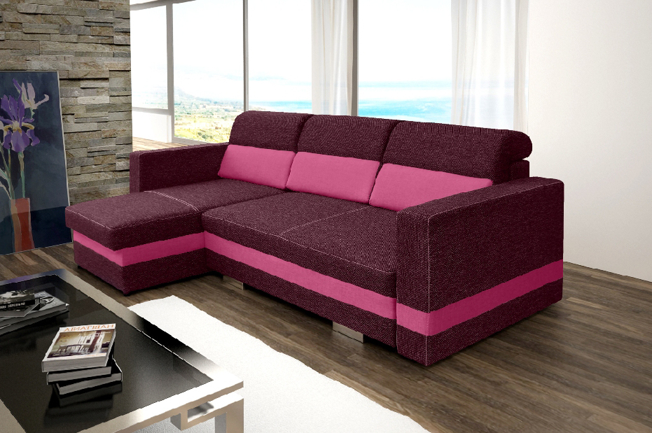 Sarok kanapé Rauli (rózsaszín) (B)