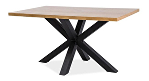 Étkezőasztal 150 cm Cecily (tölgy + matt fekete) (4 6 fő részére)