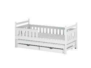 Gyerekágy 90 x 190 cm DORIA (ágyráccsal és tárolóhellyel) (fehér)