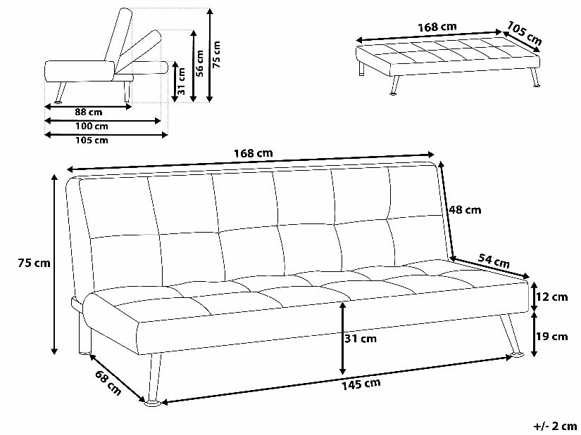 Háromszemélyes kanapé Horve (szürke) *kiárusítás