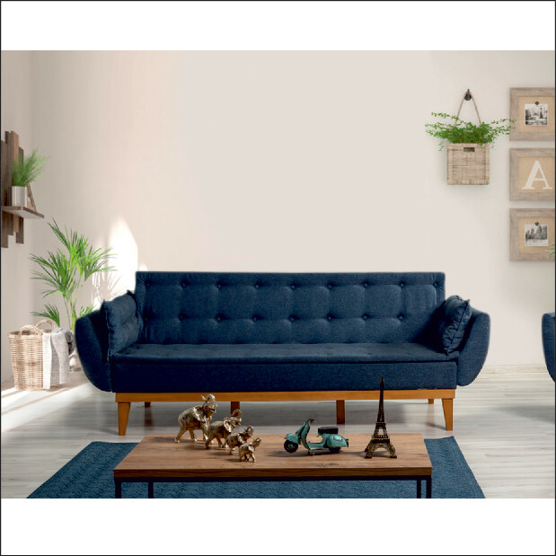 Háromszemélyes kanapé Fanny (sötétkék)