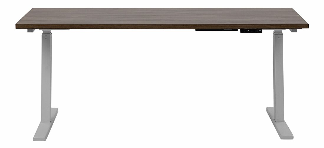 Íróasztal UPPER II (130 x 72 cm) (MDF) (sötét fa + fehér) (el. beállítható)
