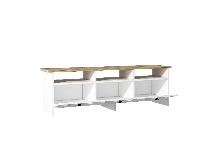 TV asztal/szekrény Ottawa (fehér + zafír tölgy)
