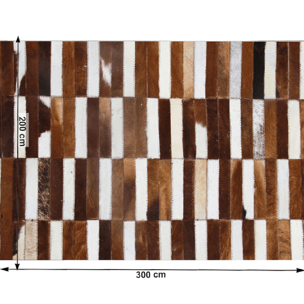 Bőr szőnyeg 201x300 cm TYP 05 (marhabőr + patchwork minta)