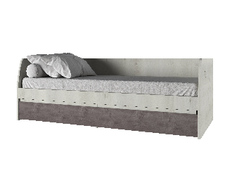 Egyszemélyes ágy 90 cm Norine (sarki éger + onyx) (ágyráccsal)