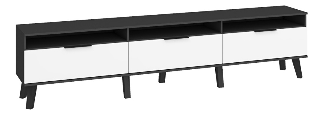 TV asztal/Szekrény Shela SVN-12 (fekete + fehér fényes)