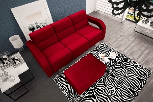 Háromszemélyes kanapé Alison (piros) (taburettel)