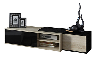 TV asztal  Sitar (természetes fa  + fekete)