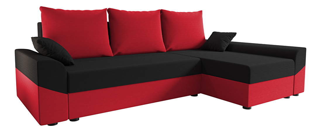 Sarok ülőgarnitúra Dusk L (piros + fekete) (J)