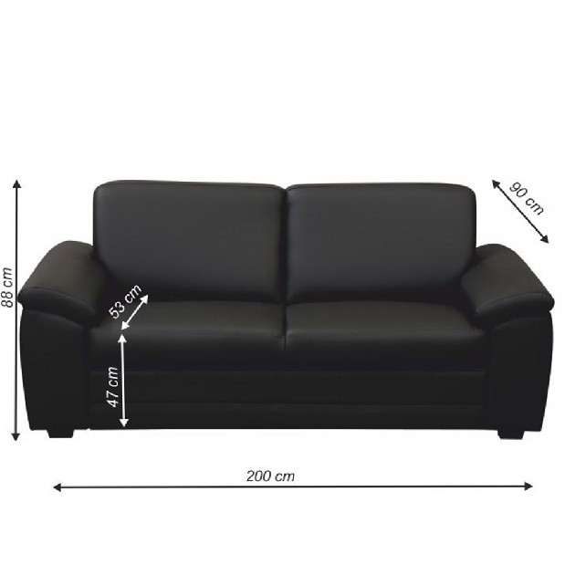 Háromszemélyes kanapé Britella (fekete) *bazár