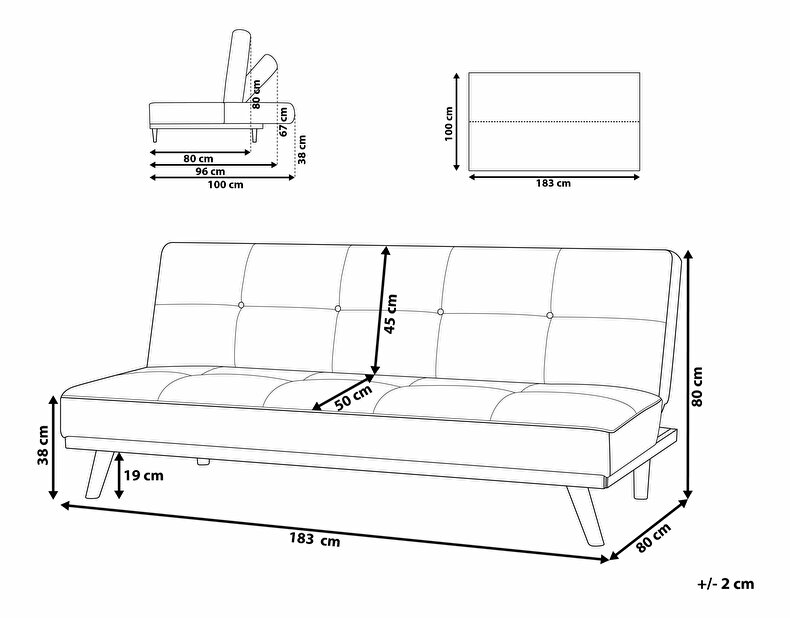 Háromszemélyes kanapé Farum (világosszürke) *kiárusítás