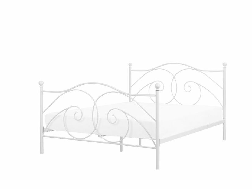 Franciaágy 160 cm DIROU (ágyráccsal) (fehér)