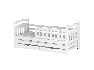 Gyerekágy 90 x 190 cm GLYNDA (ágyráccsal és tárolóhellyel) (fehér)