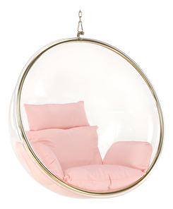 Felakasztható fotel Brynlee Typ 1 (rózsaszín + arany + átlátszó)