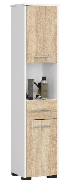 Fürdőszoba szekrény Farid Típus 3 (fehér + szonoma tölgy)
