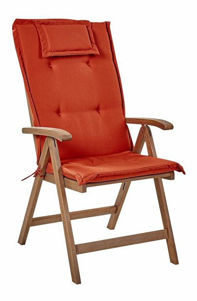 Kerti szék készlet 6 db. Amati (sötét fa + piros)