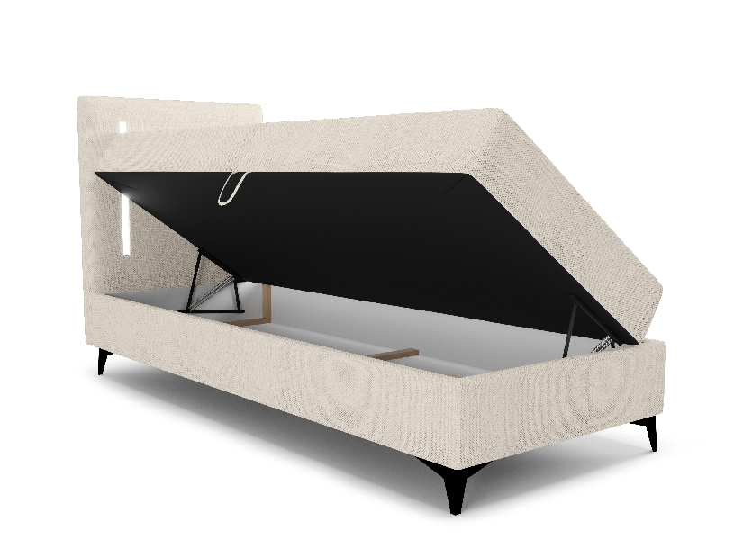 Egyszemélyes ágy 90 cm Ortega Bonell (bézs) (ágyráccsal és tárolóhely nélkül) (LED világítás)