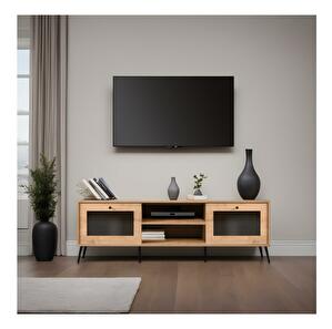 TV asztal/szekrény Maran (tölgy + fekete)