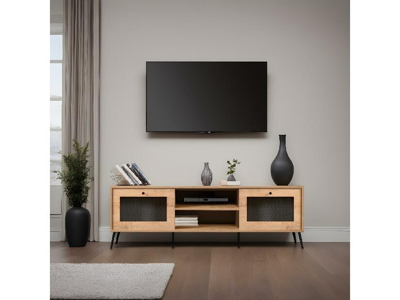 TV asztal/szekrény Maran (tölgy + fekete)