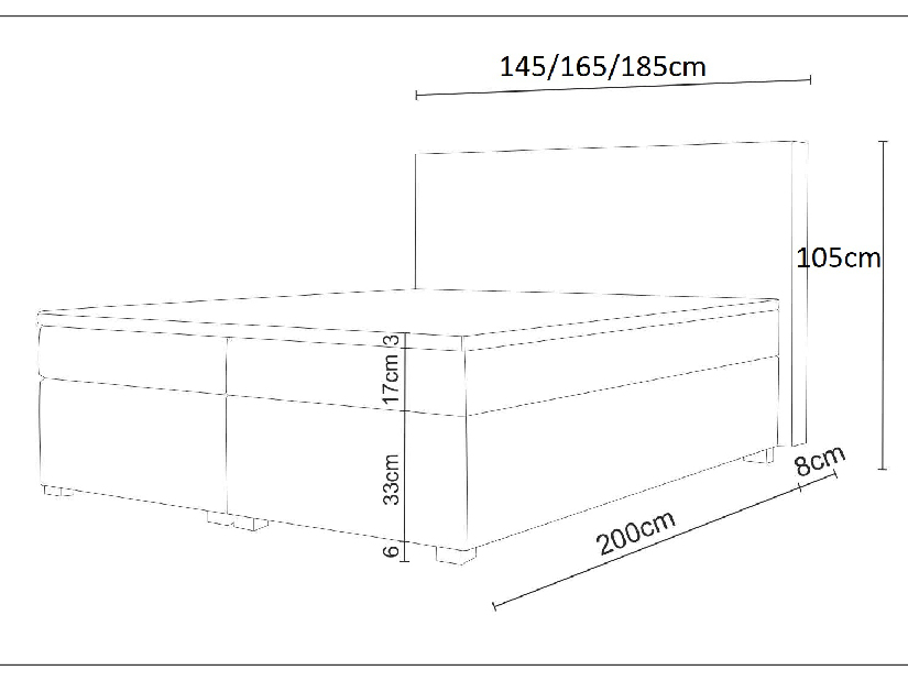 Franciaágy Boxspring 160 cm Simon (sötétszürke) (matraccal, tárolóhely nélkül) *kiárusítás