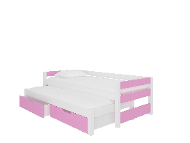 Széthúzható gyerekágy  200x90 cm Fifo (ágyráccsal és matraccal) (fehér + rózsaszín) *kiárusítás