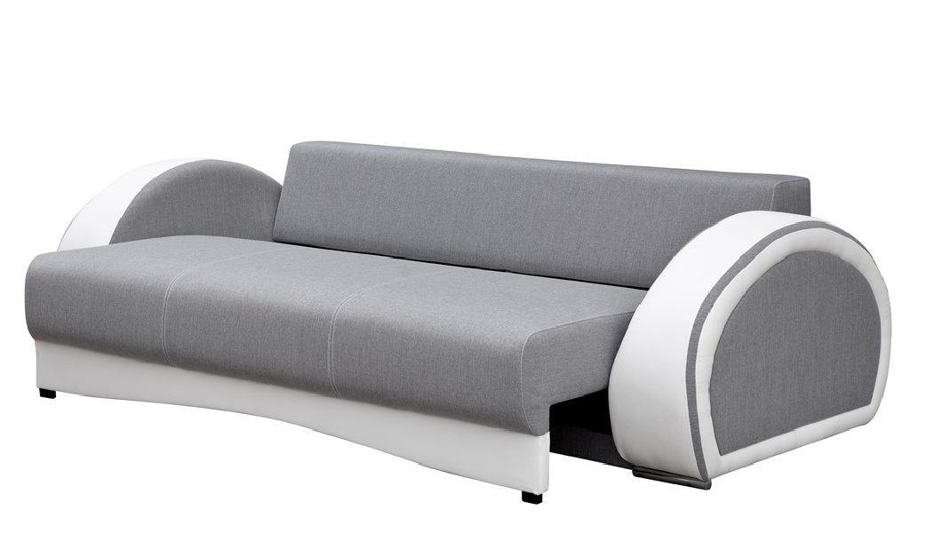 Háromszemélyes kanapé Claris (világosszürke + fehér)