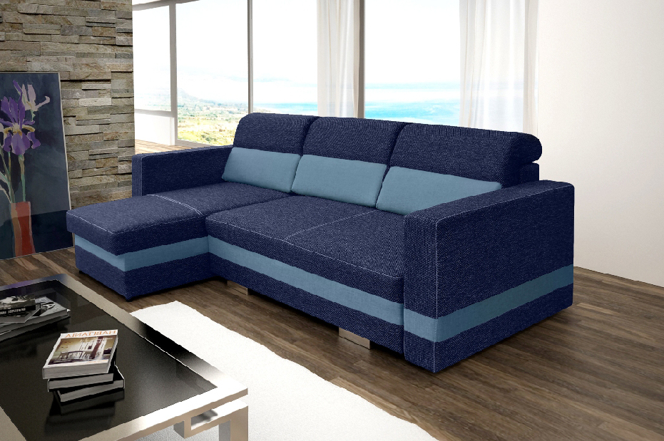 Sarok kanapé Rauli (kék) (B)