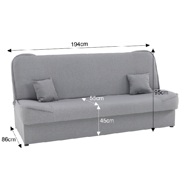 Háromszemélyes kanapé Asia New (szürke)