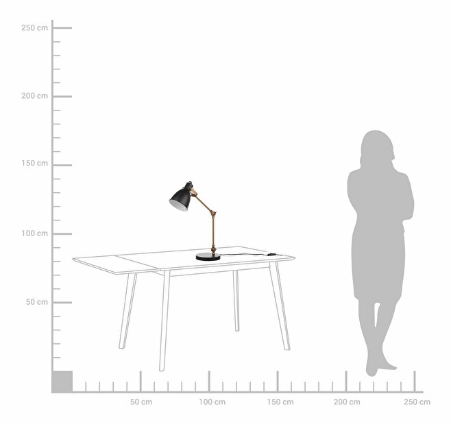 Asztali lámpa Collie (fekete)