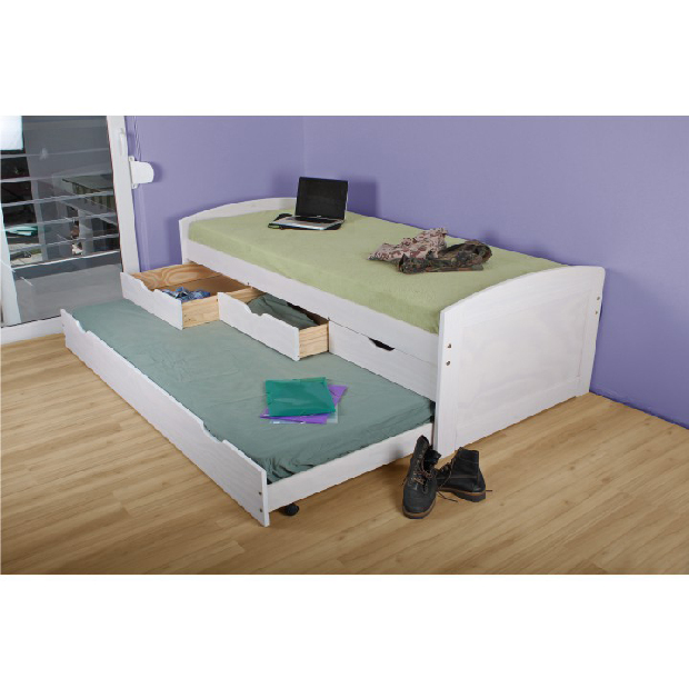 Szétnyitható ágy 90 cm Marinella (ágyráccsal) (fehér)