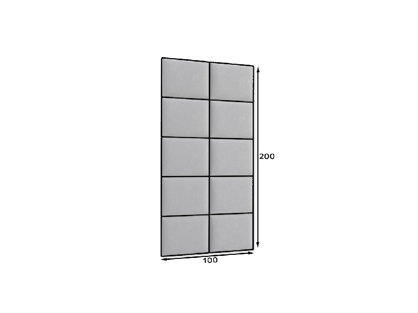 Kárpitozott panel szett 10 db. Quadra 100x200 cm (szürke)